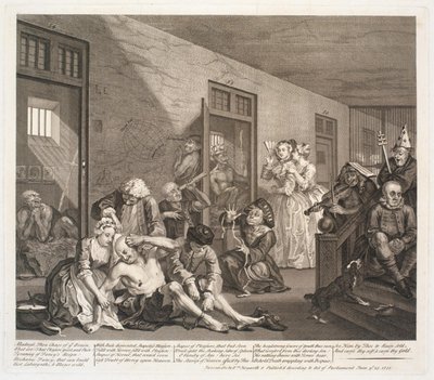 El progreso del libertino, lámina 8 de William Hogarth