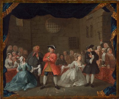 Una escena de la Ópera del Mendigo de William Hogarth