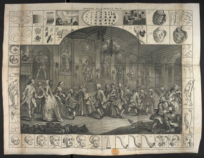 Un gran número de personas bailando de William Hogarth