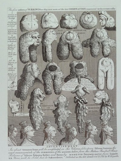 Anuncio de pelucas de William Hogarth