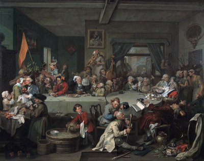 Una fiesta electoral, 1755 de William Hogarth