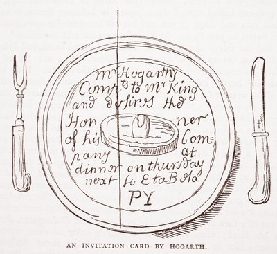Una tarjeta de invitación por Hogarth de William Hogarth