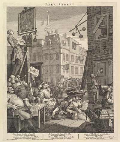 Calle de la Cerveza, 4 de febrero de 1751 de William Hogarth