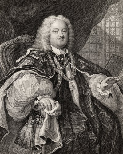 Benjamin Hoadly, grabado por Benjamin Holl (1808-84) de 