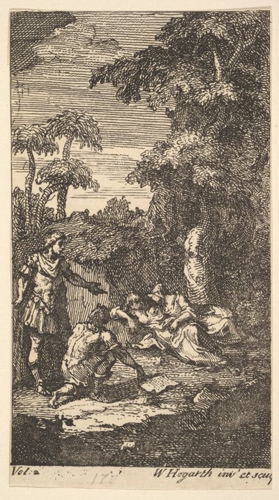 Cassandra, frontispicio, vol. 2, 1725 de William Hogarth