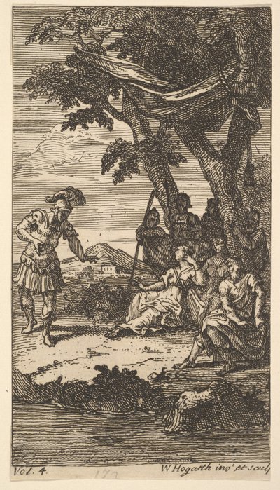 Cassandra, Frontispicio, Vol. 4, 1725 de William Hogarth