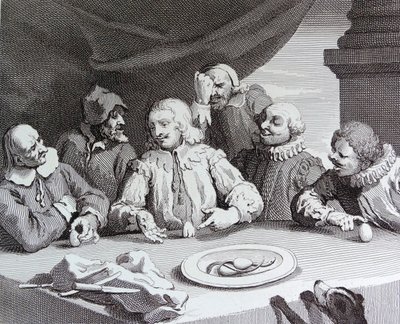 Colón rompe el huevo de William Hogarth