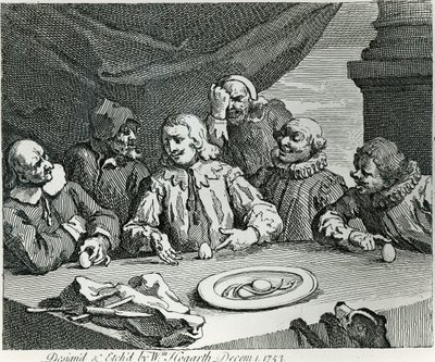 Colón Rompiendo el Huevo, 1753 de William Hogarth