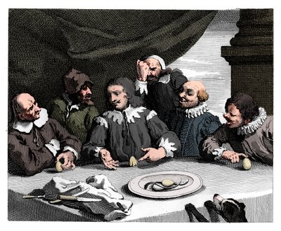 Colón rompiendo el huevo, 1753, 1833 de William Hogarth
