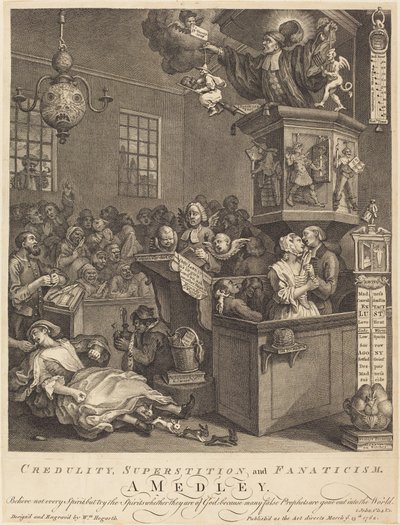 Credulidad, superstición y fanatismo de William Hogarth