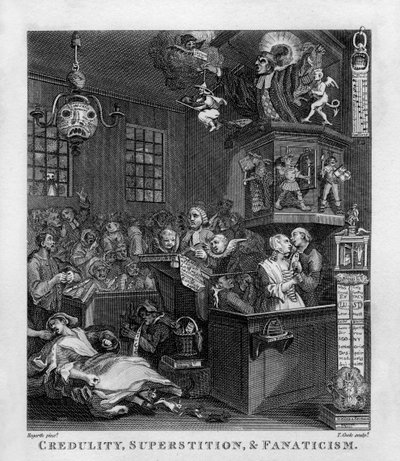 Credulidad, superstición y fanatismo de William Hogarth