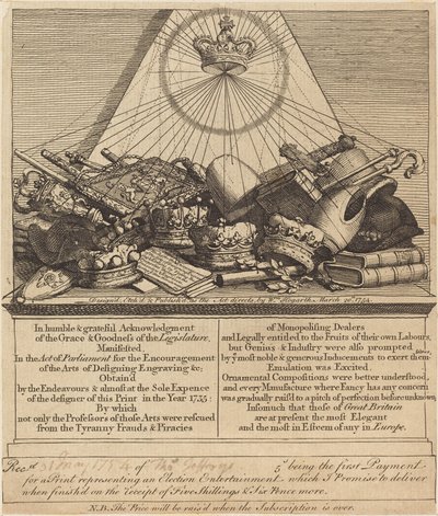 Coronas, Mitras, Mazas, Etc. de William Hogarth