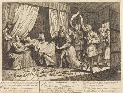 Cunicularii, o Los sabios de Godliman en consulta de William Hogarth