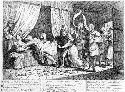 Cunicularii o los sabios de Godliman en consulta, 1726 de William Hogarth