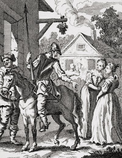 Don Quijote y Sancho Panza en una posada, publicado en 1798 de William Hogarth