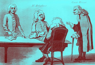 Dr. Arbuthnot y el Conde Viviani en la cafetería de Button de William Hogarth