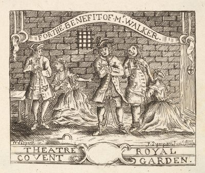 Para el beneficio del Sr. Walker, Teatro Real, Covent Garden, pub. 1822 de William Hogarth