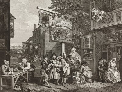 Cuatro impresiones de una elección. Hoja 2: Buscando votos de William Hogarth