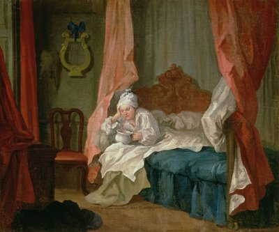 Francis Matthew Schutz en su cama, c.1755-60 de William Hogarth