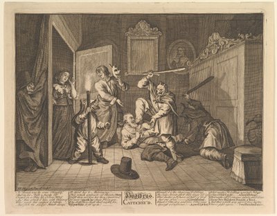 Hudibras Catequizado Doce Grandes Ilustraciones para Hudibras de Samuel Butler, Placa 9, 1725-68 de William Hogarth