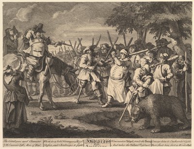 Primera aventura de Hudibras, doce grandes ilustraciones para Hudibras de Samuel Butler, febrero de 1725-26 de William Hogarth