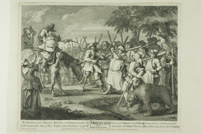 La primera aventura de Hudibras, placa tres de Hudibras de William Hogarth