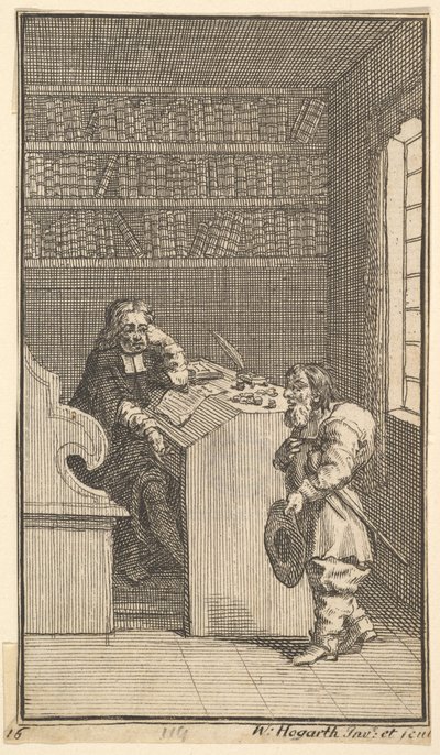 Hudibras y el Abogado Diecisiete Pequeñas Ilustraciones para Hudibras de Samuel Butler, 1721-26 de William Hogarth