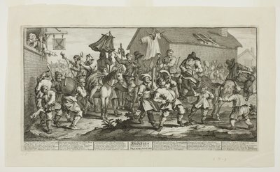 Hudibras y el Skimmington, placa siete de Hudibras de William Hogarth