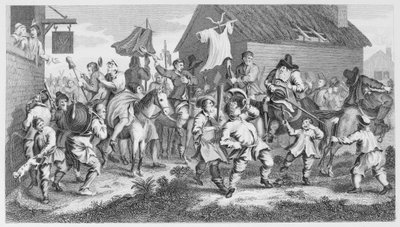 Hudibras se encuentra con el Skimmington de William Hogarth