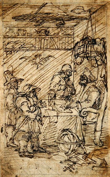 Hudibras visitando a Sidrophel de William Hogarth