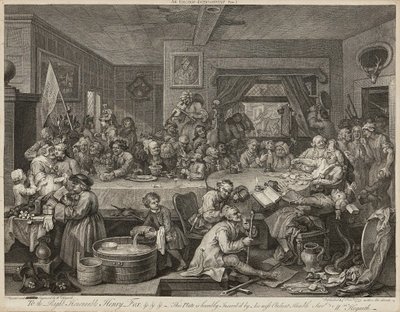 Humores de una elección (conjunto de cuatro) de William Hogarth