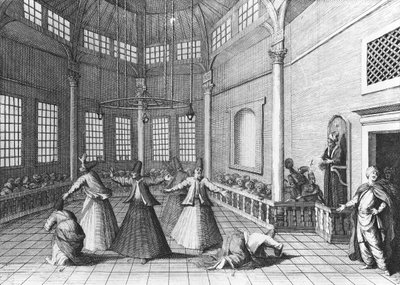 Dentro de una mezquita turca, ilustración de 