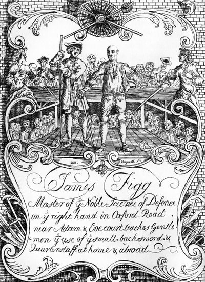 James Figg - anuncio, c. 1729/30 de William Hogarth