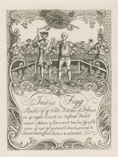 Tarjeta comercial de James Figg diseñada por Hogarth de William Hogarth
