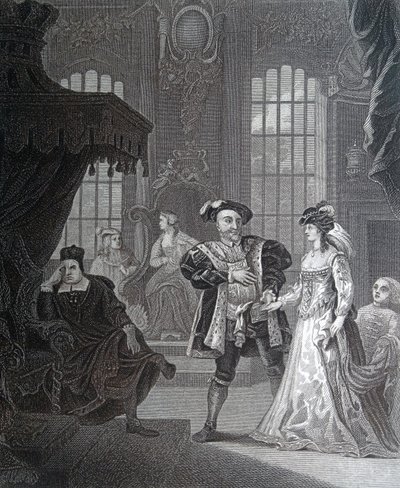 El rey Enrique VIII y Anna Bullen de William Hogarth