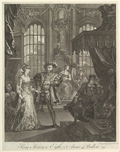 Rey Enrique VIII y Anna Bullen, ca. 1728 de William Hogarth