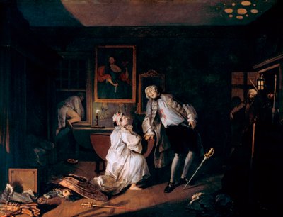 Matrimonio a la moda: 5. El Bagnio, c1743 de William Hogarth