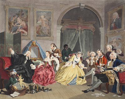 Matrimonio a la moda, Placa IV, El tocador, ilustración de 