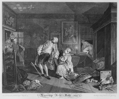 Matrimonio a la moda, Placa V, El Bagnio, 1745 de William Hogarth