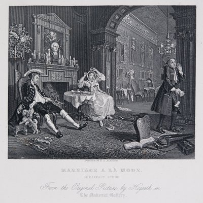 Matrimonio a la moda: Escena del desayuno de William Hogarth