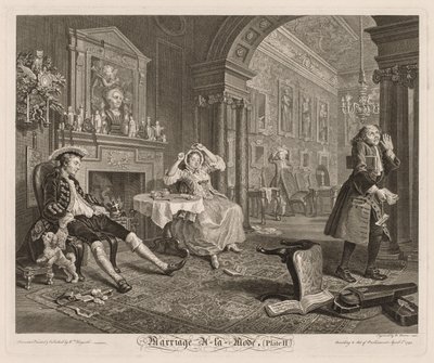 Matrimonio a la moda: Placa II de William Hogarth