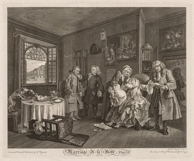 Matrimonio a la moda: La muerte de la condesa, 1745 de William Hogarth