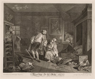 Matrimonio a la moda: La muerte del conde, 1745 de William Hogarth