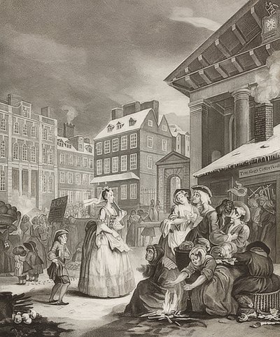 Mañana. De: Las cuatro horas del día. 1738 de William Hogarth