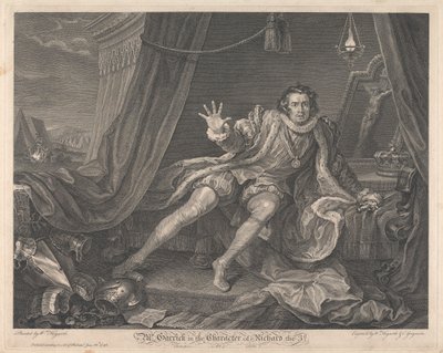 El Sr. Garrick en el Personaje de Ricardo III - "Ricardo III", Acto V, Escena VII de William Hogarth