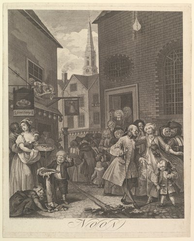 Mediodía Las Cuatro Horas del Día, 25 de marzo de 1738 de William Hogarth