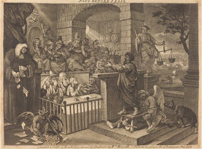 Pablo ante Félix Burlesqueado de William Hogarth