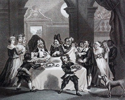 Sancho en el banquete, muerto de hambre por su médico por William Hogarth de William Hogarth