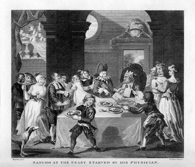 Sancho hambriento por su médico de William Hogarth