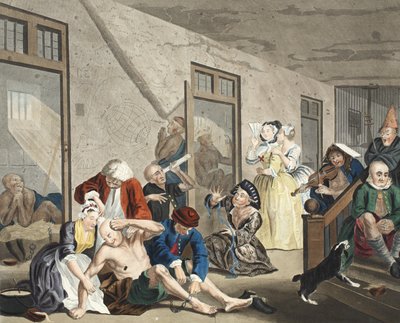 Escena en Bedlam, lámina VIII, de A Rake